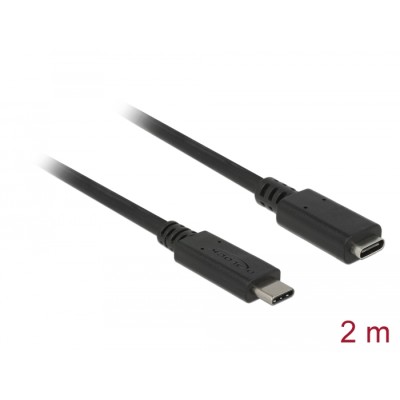 Delock Extension cable SuperSpeed USB (USB 3.1 Gen 1) USB Type-C™ male > female 3 A 2.0 m black
