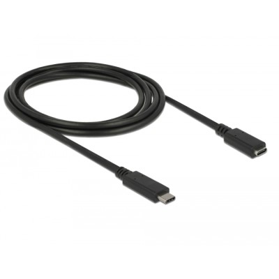 Delock Extension cable SuperSpeed USB (USB 3.1 Gen 1) USB Type-C™ male > female 3 A 2.0 m black 2
