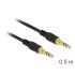 Delock Stereo Jack Cable 3.5 mm 3 pin male > male 0.5 m black