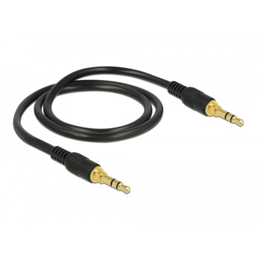 Delock Stereo Jack Cable 3.5 mm 3 pin male > male 0.5 m black