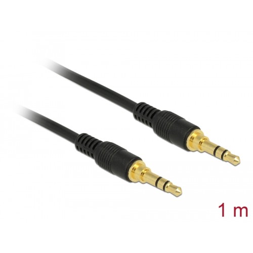 Delock Stereo Jack Cable 3.5 mm 3 pin male > male 1 m black