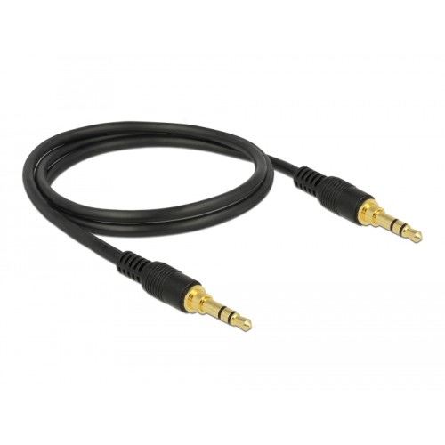 Delock Stereo Jack Cable 3.5 mm 3 pin male > male 1 m black
