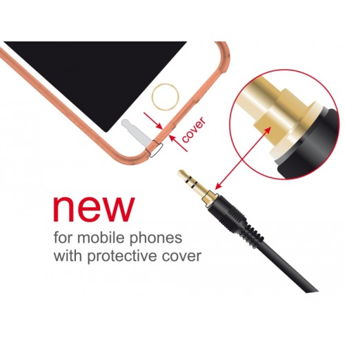 Delock Stereo Jack Cable 3.5 mm 3 pin male  male 2 m black