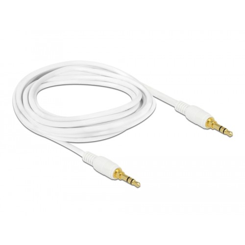 Delock Stereo Jack Cable 3.5 mm 3 pin male  male 2 m white