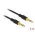 Delock Stereo Jack Cable 3.5 mm 3 pin male > male 3 m black