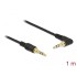 Delock Stereo Jack Cable 3.5 mm 3 pin male  male angled 1 m black