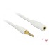 Delock Stereo Jack Extension Cable 3.5 mm 3 pin male to female 1 m white