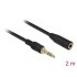 Delock Stereo Jack Extension Cable 3.5 mm 3 pin male to female 2 m black