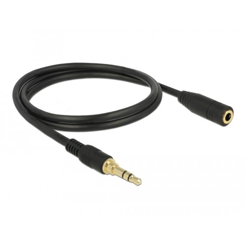 Delock Stereo Jack Extension Cable 3.5 mm 3 pin male to female 2 m black