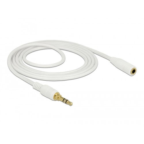 Delock Stereo Jack Extension Cable 3.5 mm 3 pin male to female 2 m white