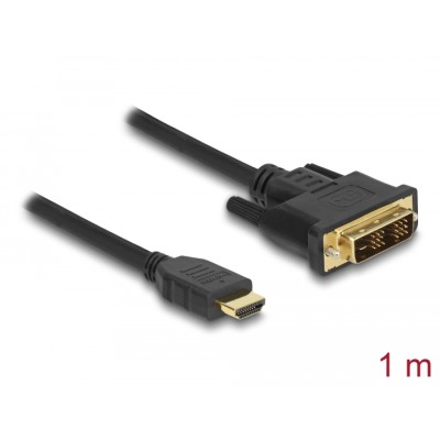 Delock HDMI to DVI 18+1 cable bidirectional 1 m