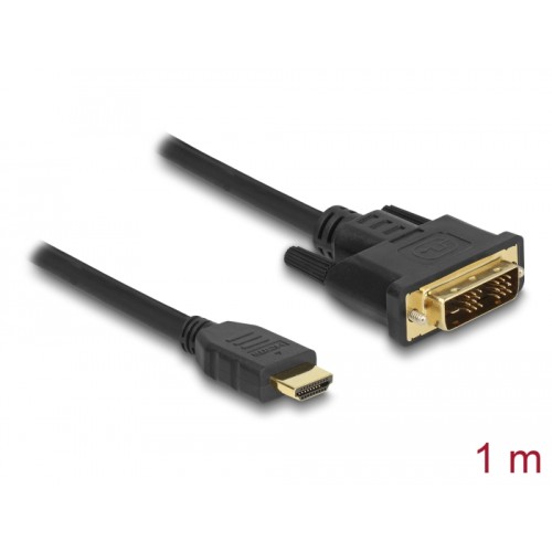 Delock HDMI to DVI 18+1 cable bidirectional 1 m