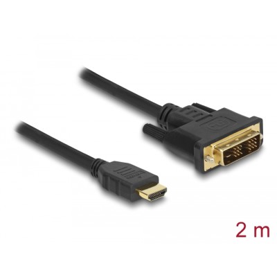Delock HDMI to DVI 18+1 cable bidirectional 2 m