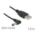 Delock USB Power Cable to DC 5.5 x 2.5 mm male 90° 1.5 m