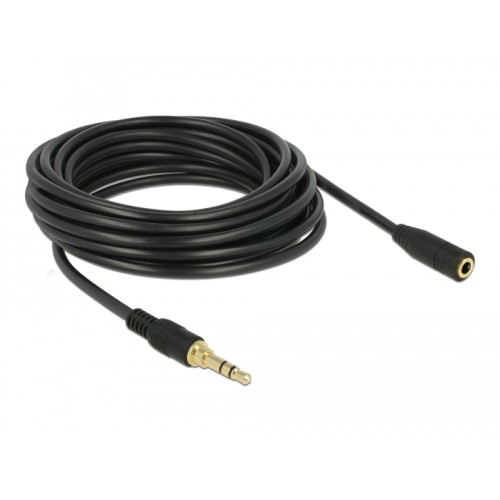 Delock Stereo Jack Extension Cable 3.5 mm 3 pin male to female 5 m black