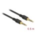 Delock Stereo Jack Cable 3.5 mm 4 pin male  male 0.5 m black