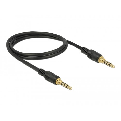 Delock Stereo Jack Cable 3.5 mm 4 pin male  male 1 m black