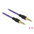 Delock Klinkenkabel 3,5 mm 4 Pin Stecker > Stecker 2 m violett