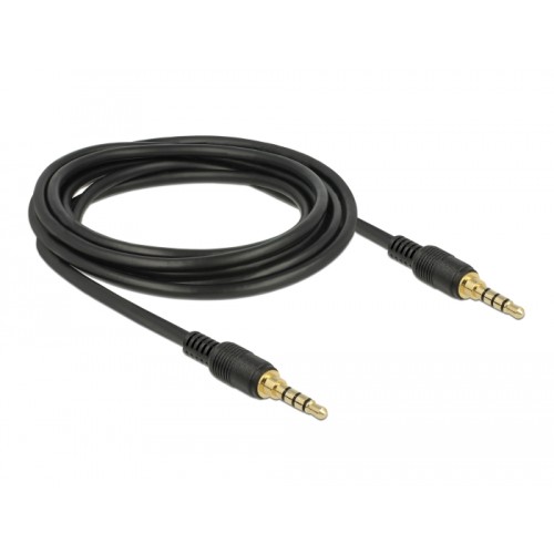 Delock Klinkenkabel 3,5 mm 4 Pin Stecker  Stecker 3 m schwarz