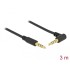 Delock Stereo Jack Cable 3.5 mm 4 pin male  male angled 3 m black