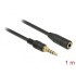 Delock Stereo Jack Extension Cable 3.5 mm 4 pin male to female 1 m black