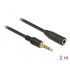 Delock Stereo Jack Extension Cable 3.5 mm 4 pin male to female 2 m black