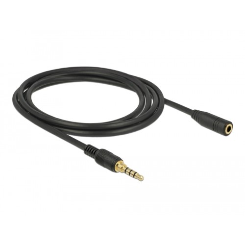 Delock Stereo Jack Extension Cable 3.5 mm 4 pin male to female 2 m black