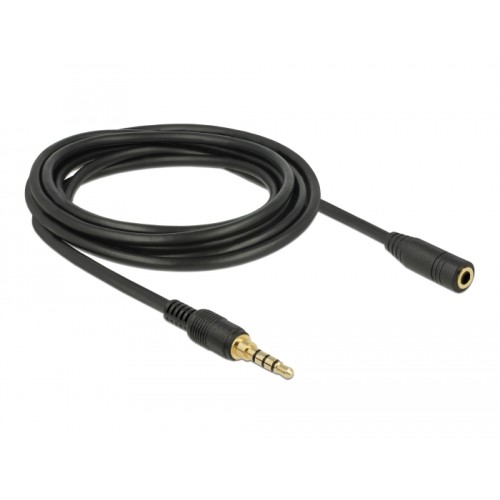Delock Stereo Jack Extension Cable 3.5 mm 4 pin male to female 3 m black