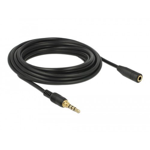 Delock Stereo Jack Extension Cable 3.5 mm 4 pin male to female 5 m black