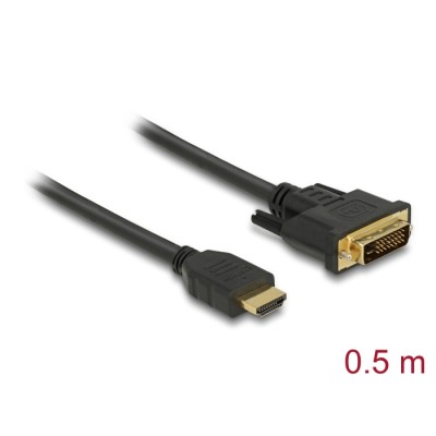 Delock HDMI to DVI 24+1 cable bidirectional 0.5 m