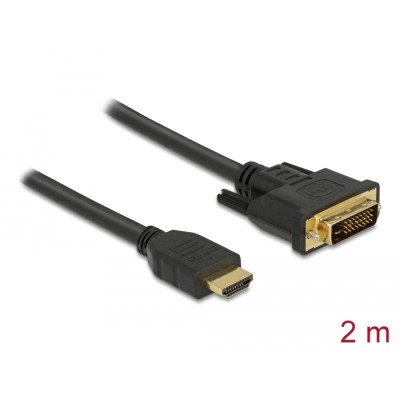 Delock HDMI to DVI 24+1 cable bidirectional 2 m