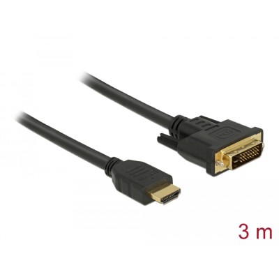 Delock HDMI to DVI 24+1 cable bidirectional 3 m