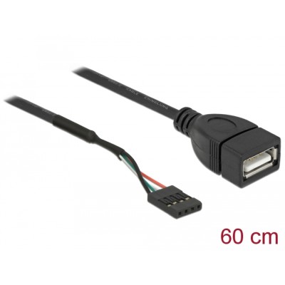 Delock Cable USB 2.0 pin header female to 1 x USB 2.0 Type-A female 60 cm