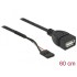 Delock Cable USB 2.0 pin header female to 1 x USB 2.0 Type-A female 60 cm
