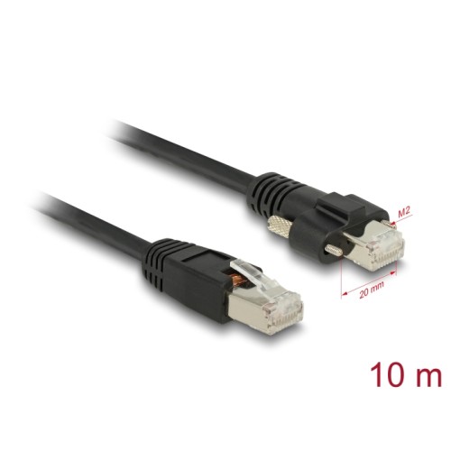 Delock GigE Camera Cable RJ45 plug - RJ45 plug with screws Cat.6 S/FTP 10 m