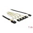Delock Cable Mini SAS SFF-8087  4 x SATA 7 pin + Sideband 1 m metal