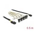 Delock Cable Mini SAS SFF-8087 - 4 x SATA 7 Pin angled + Sideband 0.5 m