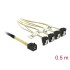 Delock Cable Mini SAS HD SFF-8643 > 4 x SATA 7 Pin angled 0.5 m