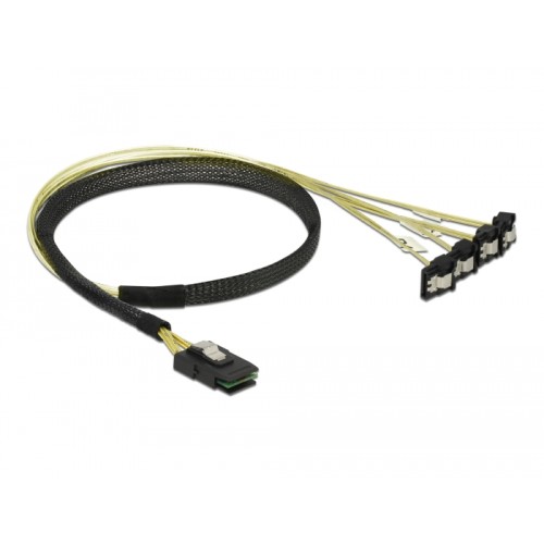 Delock Cable Mini SAS SFF-8087 > 4 x SATA 7 Pin angled 0.5 m