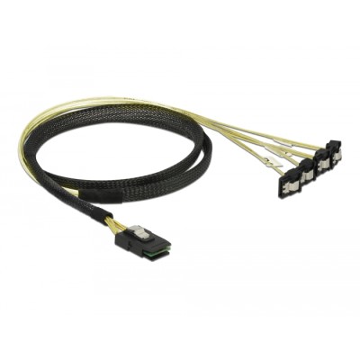 Delock Cable Mini SAS SFF-8087 > 4 x SATA 7 Pin angled 1 m 2