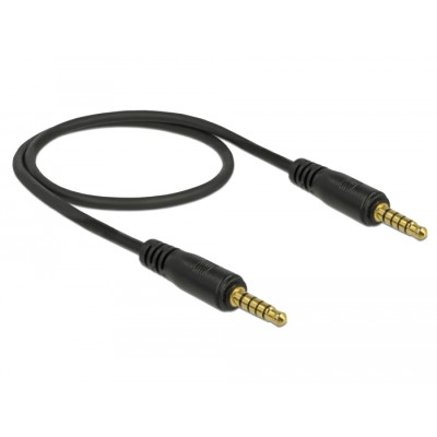 Delock Stereo Jack Cable 3.5 mm 5 pin male to male 0.5 m black 2