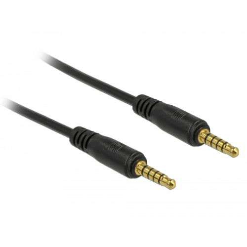 Delock Stereo Jack Cable 3.5 mm 5 pin male to male 0.5 m black