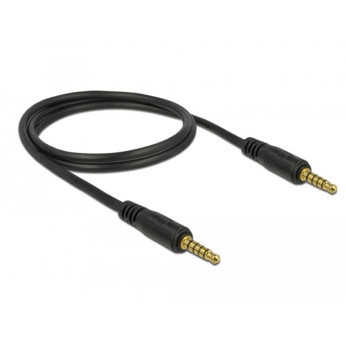 Delock Stereo Jack Cable 3.5 mm 5 pin male to male 1 m black