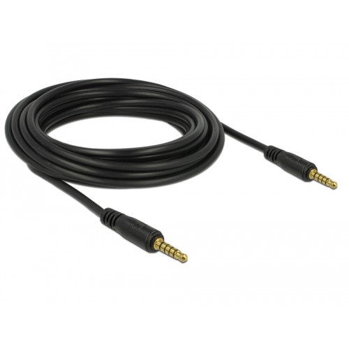 Delock Stereo Jack Cable 3.5 mm 5 pin male to male 5 m black