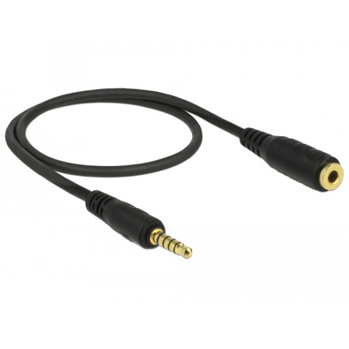 Delock Extension Cable Stereo Jack 3.5 mm 5 pin male to female 0.5 m black