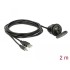Delock Cable USB Type A male + 3.5 mm 4 pin stereo jack male > female bulkhead with closure cap USB Type A female + 3.5 mm 4 pin
