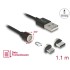Delock Magnetic USB Data and Charging Cable Set for Micro USB / USB Type-C™ black 1.1 m