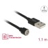 Delock Magnetic USB Data and Charging Cable black 1.1 m