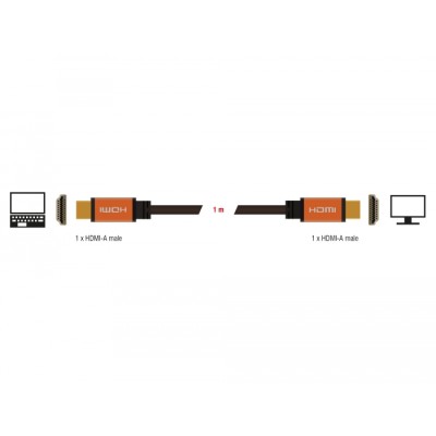 Delock High Speed HDMI Cable 48 Gbps 8K 60 Hz 1 m 2