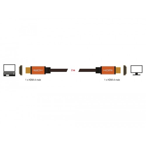 Delock High Speed HDMI Cable 48 Gbps 8K 60 Hz 2 m